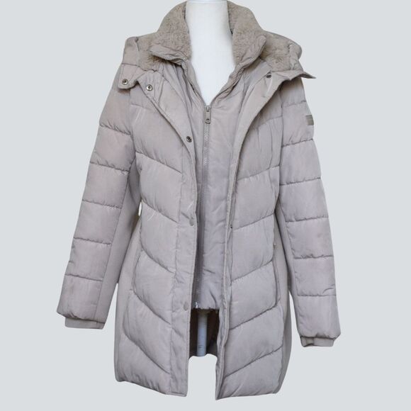 ANDREW MARC Women's Hooded Walker Puffer Jacker Size M - Picture 2 of 10